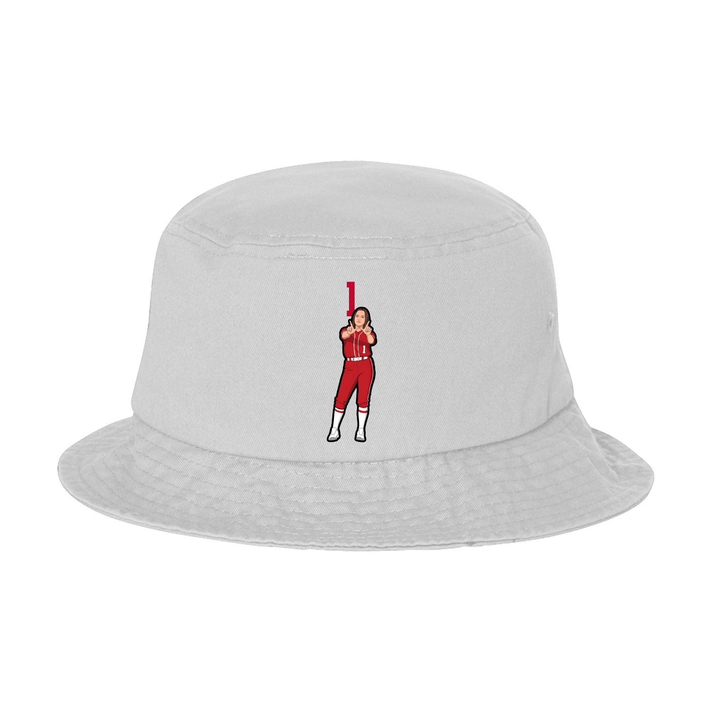 Bucket Cap — Number Top in White