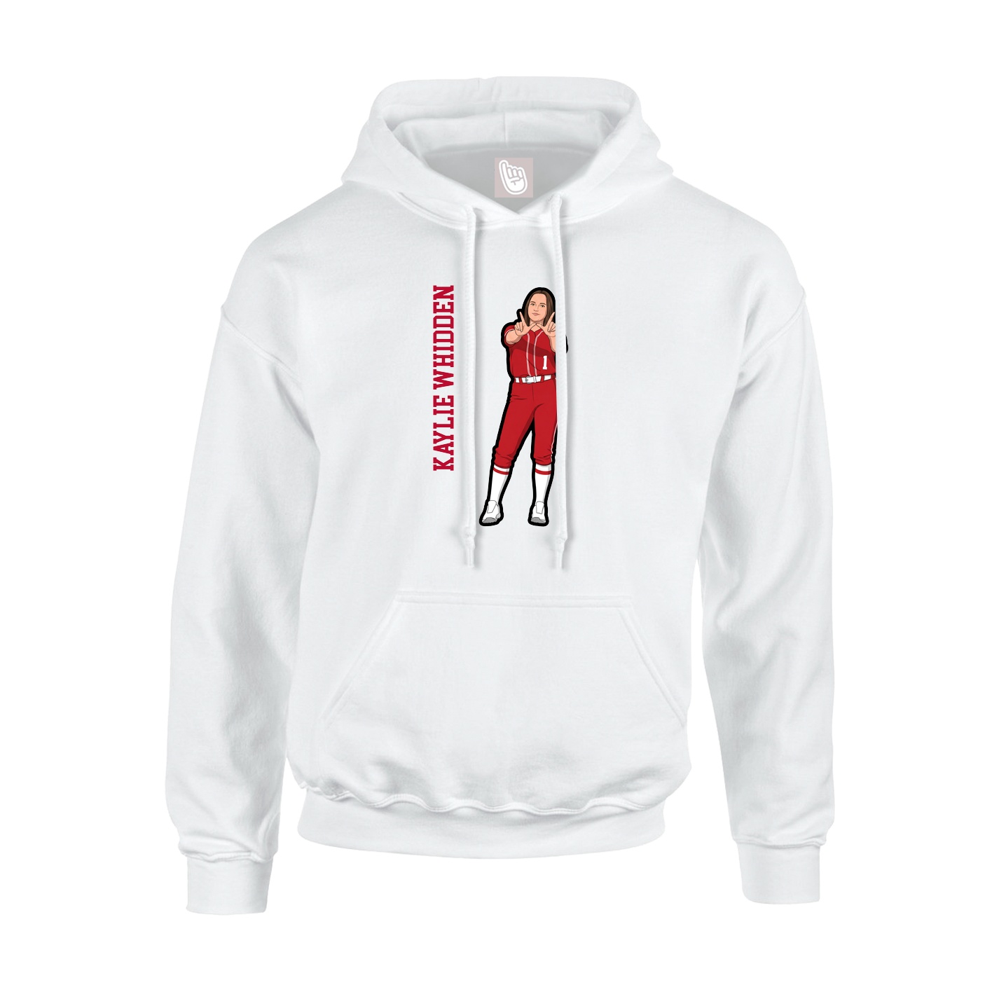 Youth Hoodie — Name Vertical in White