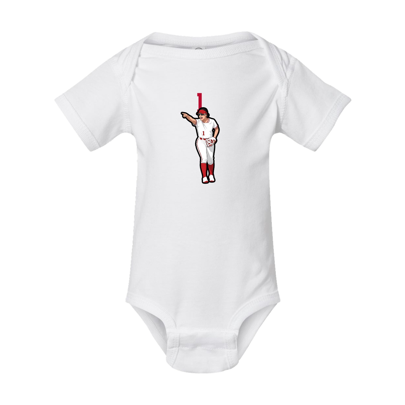 Baby Onesie — Number Top in White