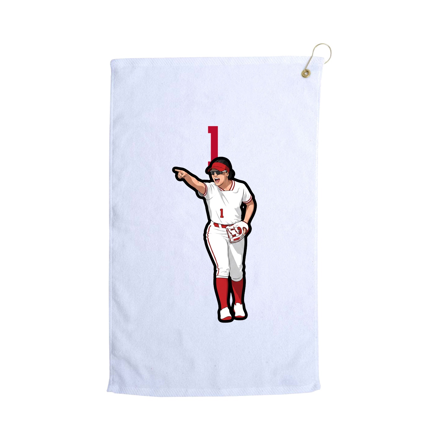 Golf Towel — Number Top in White