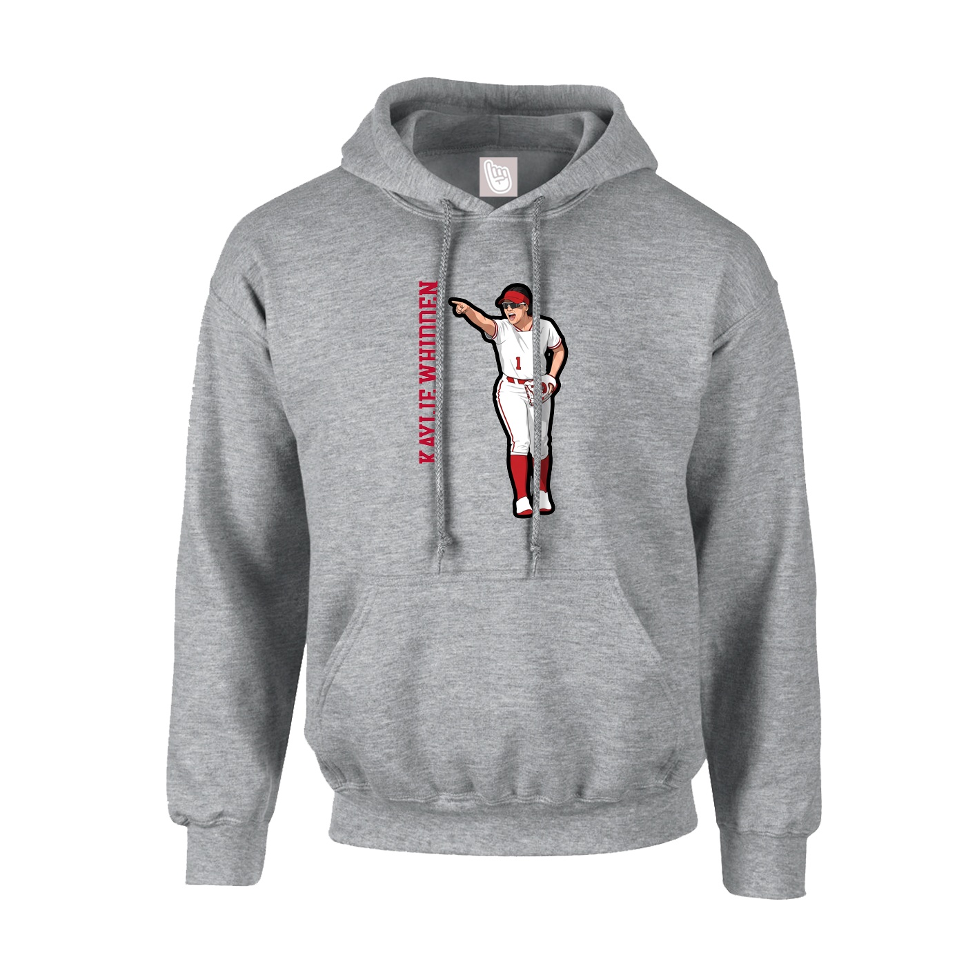 Youth Hoodie — Name Vertical in Grey