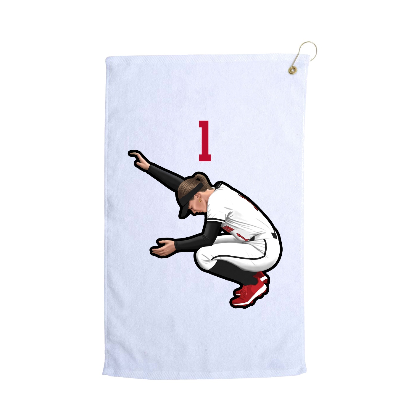 Golf Towel — Number Top in White