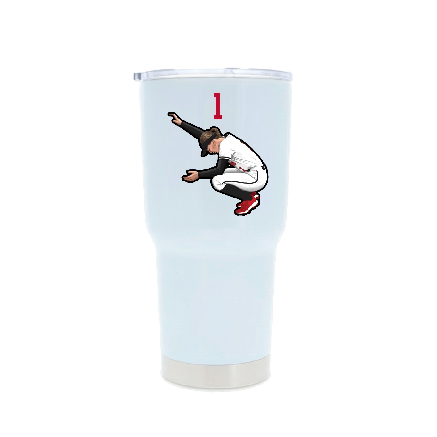 30oz Stainless Steel Tumbler — Number Top in White