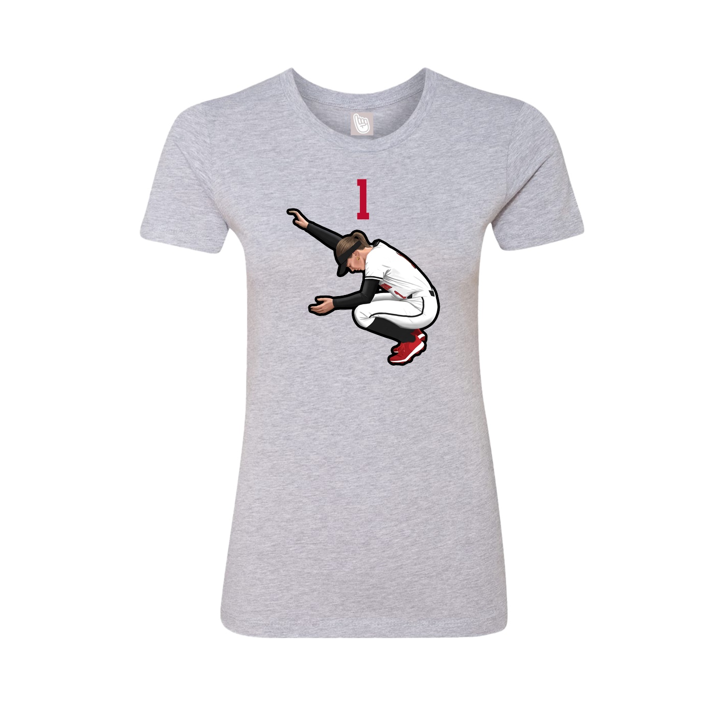 Womens Tee — Number Top in Grey