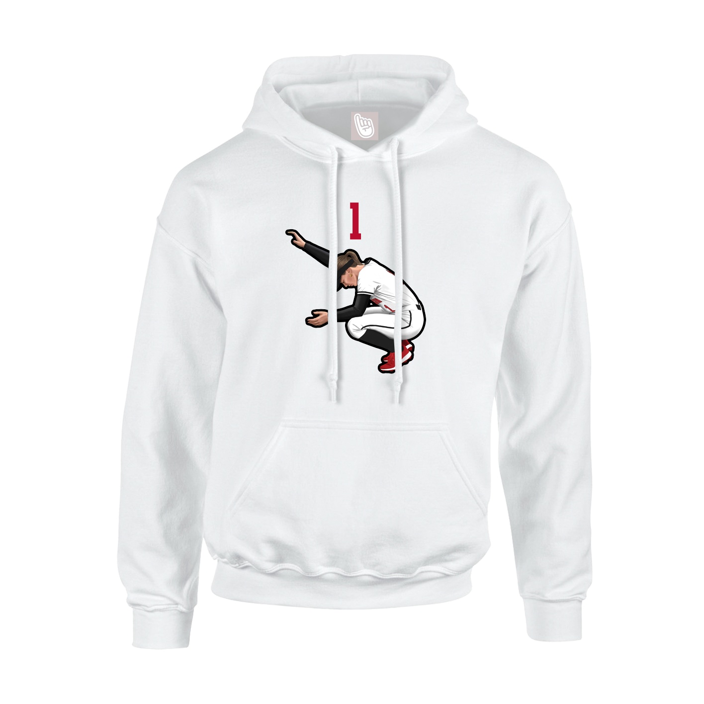 Hoodie — Number Top in White
