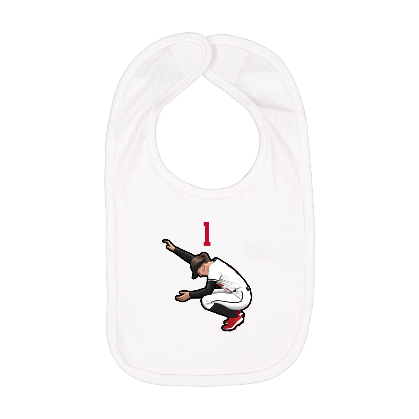 Infant Bib — Number Top in White