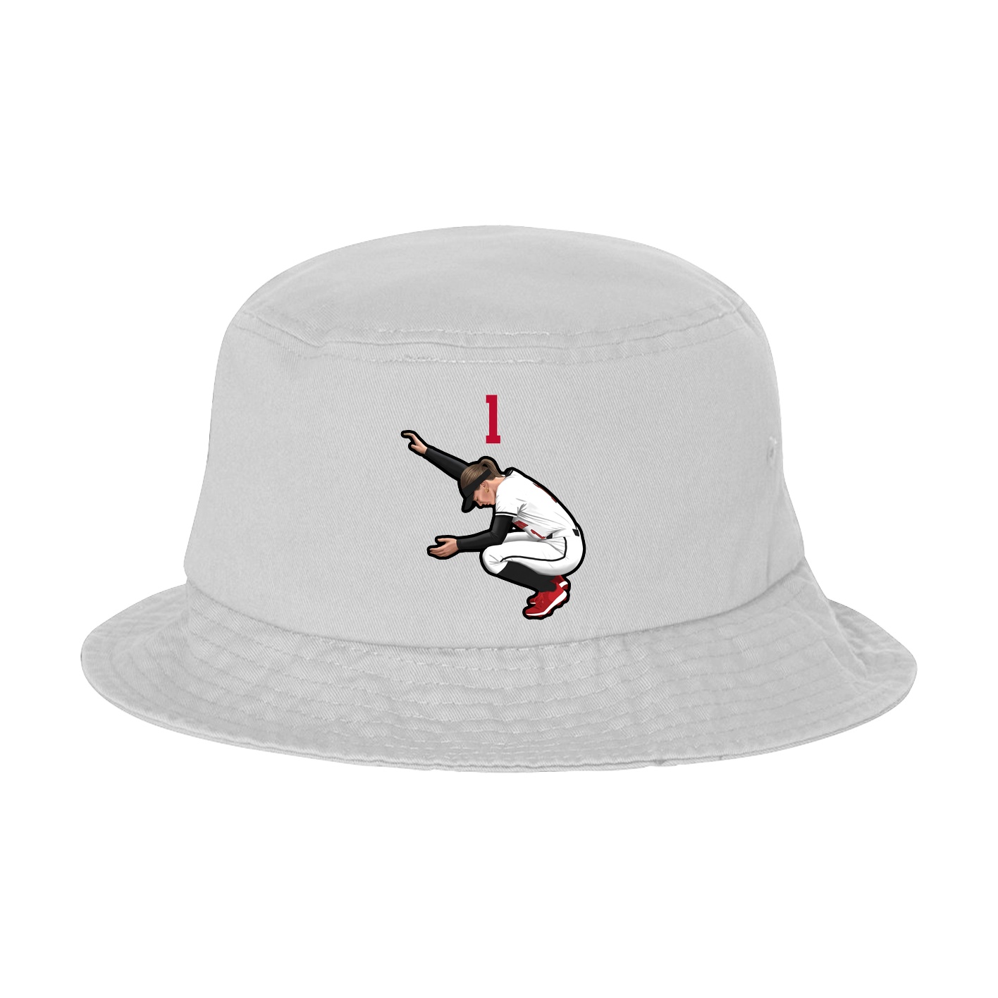 Bucket Cap — Number Top in White