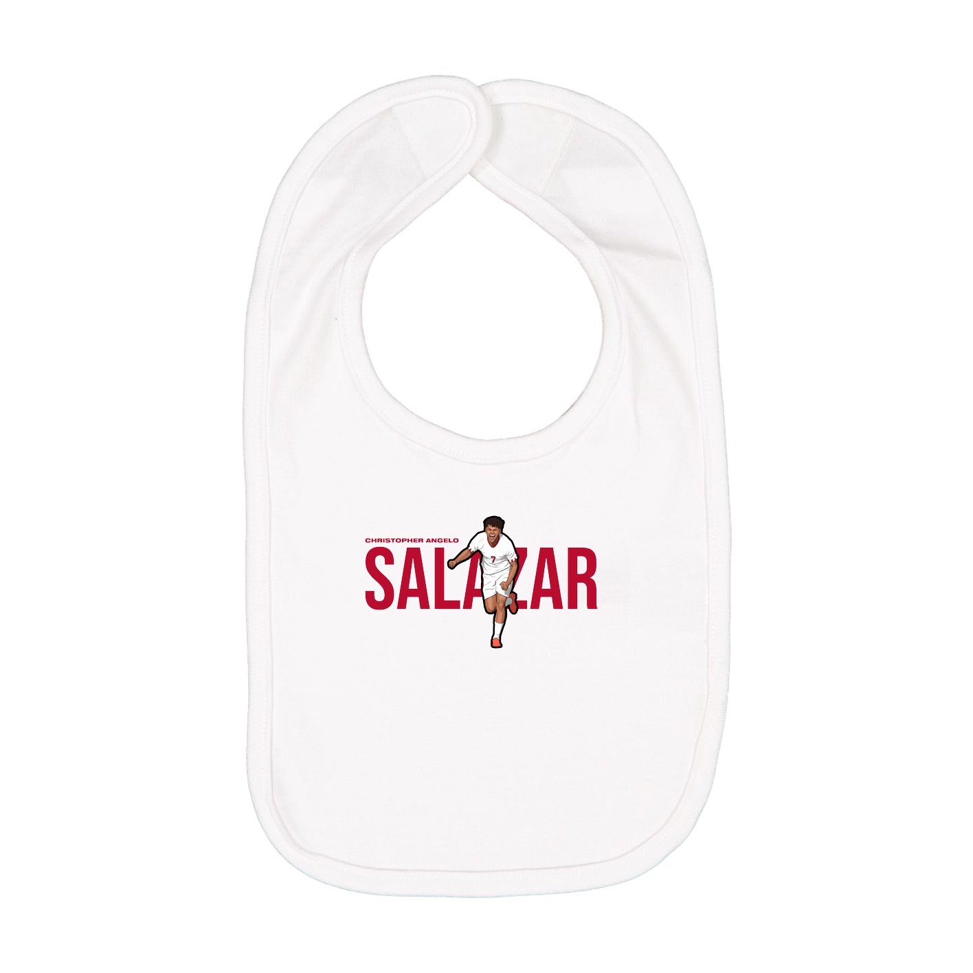 Infant Bib — Player Name in White