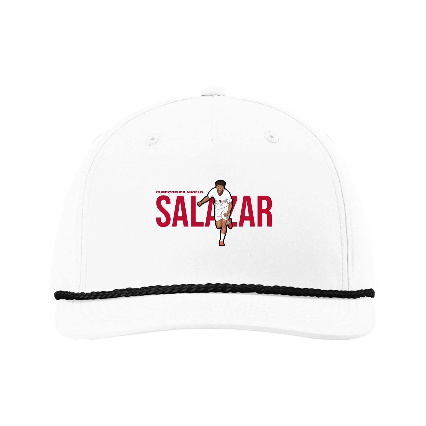 Five-Panel Classic Rope Cap — Player Name in White