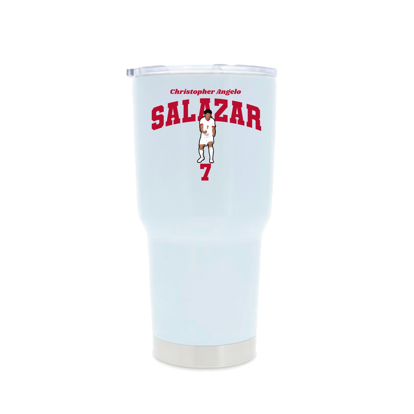 30oz Stainless Steel Tumbler — Signature Arch in White