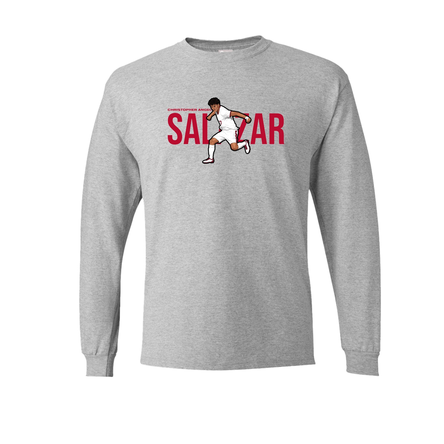 Long Sleeve Tee — Player Name in Grey