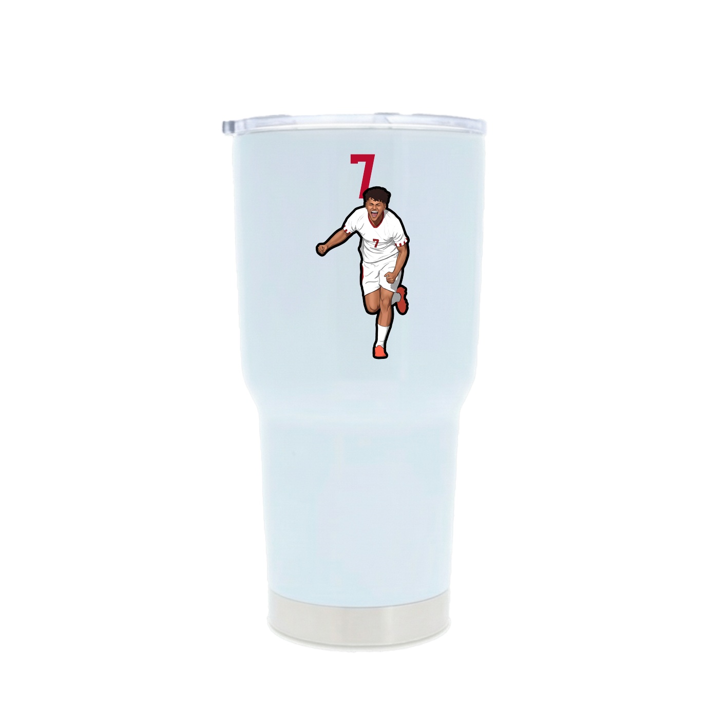 30oz Stainless Steel Tumbler — Number Top in White