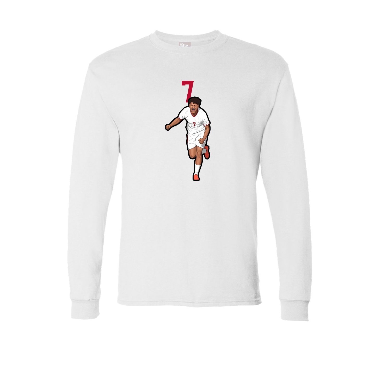Long Sleeve Tee — Number Top in White
