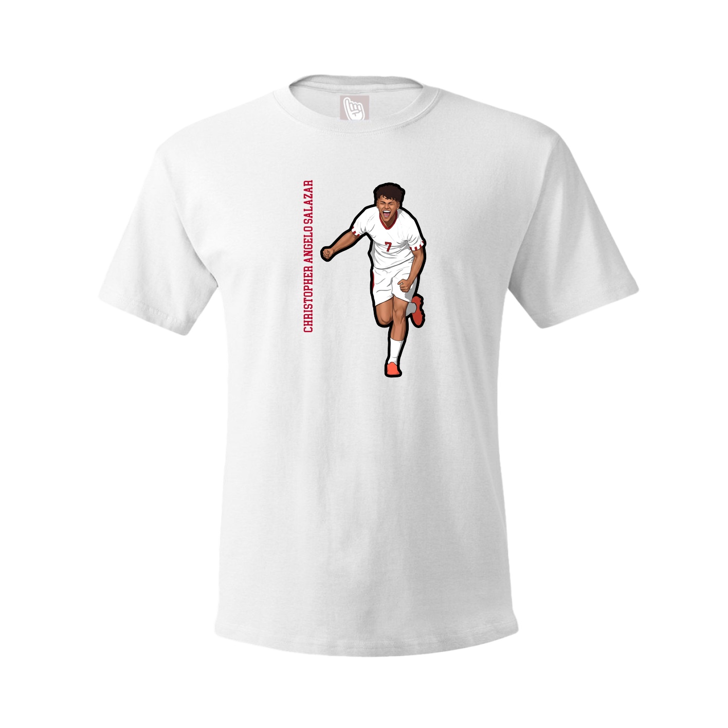 Youth Tee — Name Vertical in White