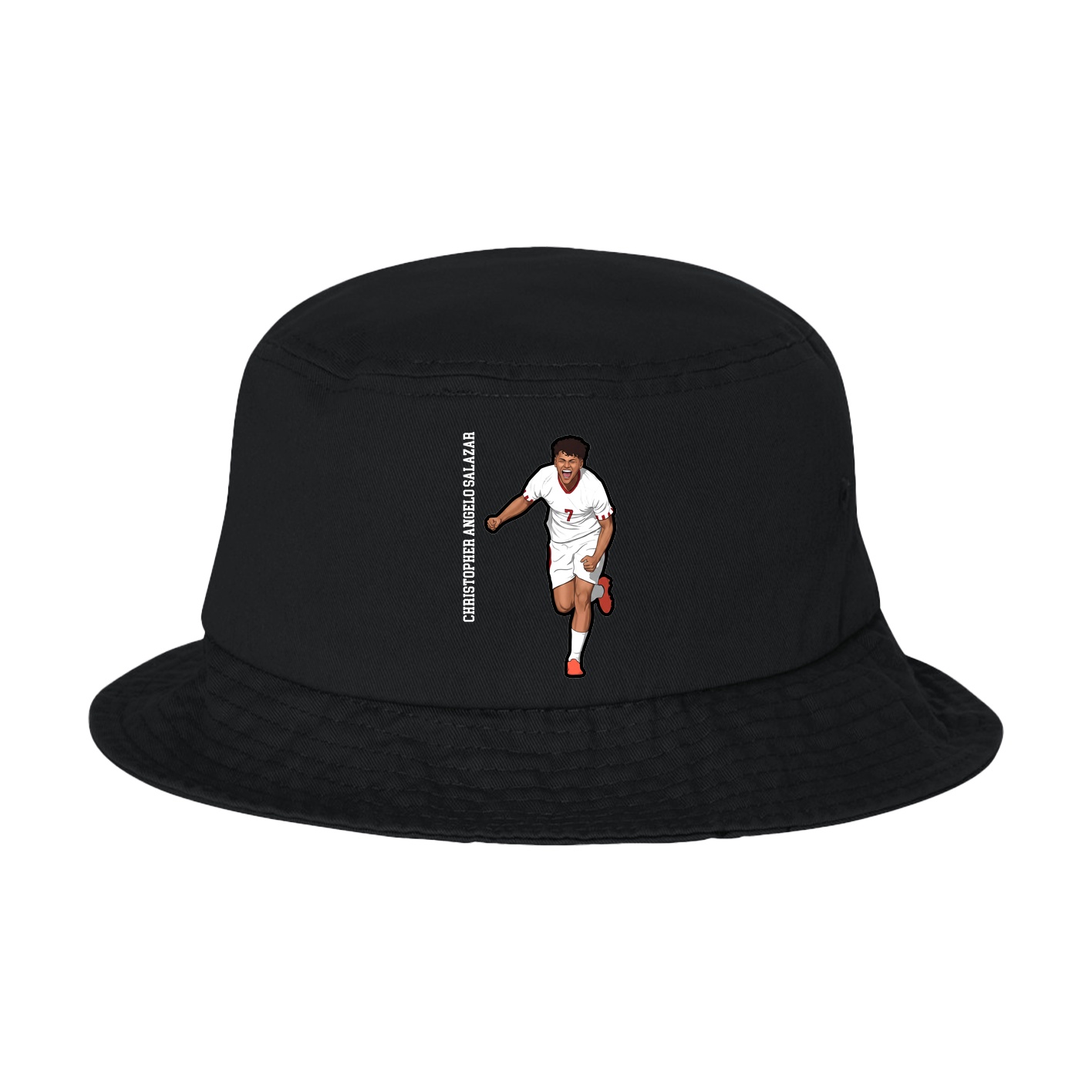 Bucket Cap — Name Vertical in Black