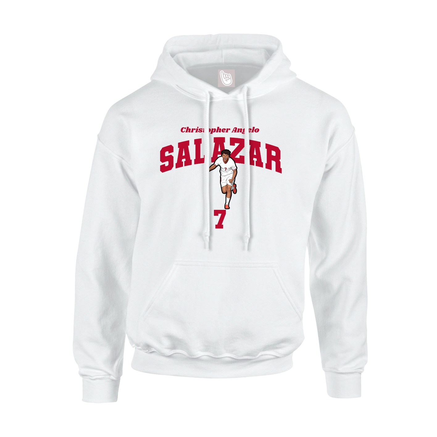 Youth Hoodie — Signature Arch in White