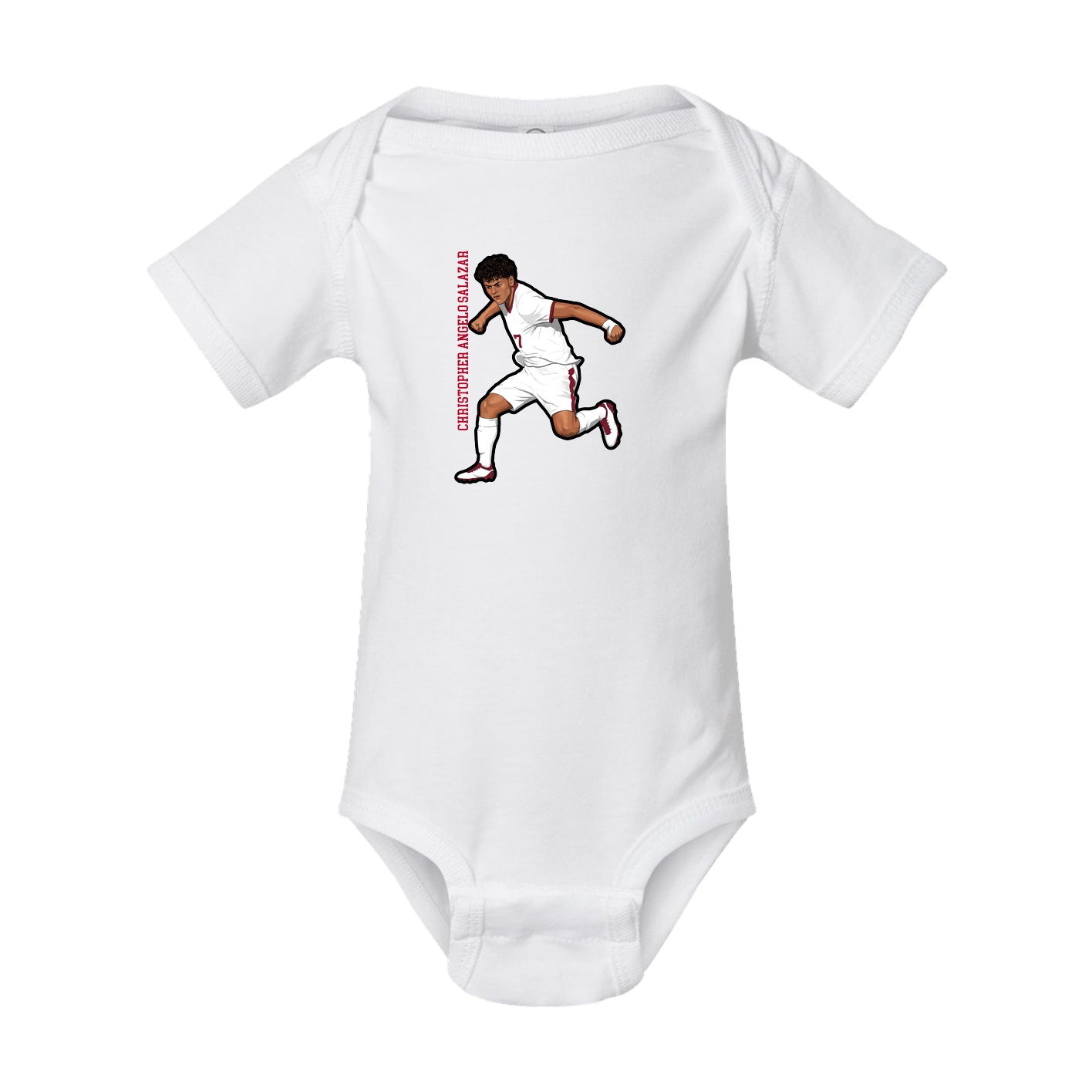 Baby Onesie — Name Vertical in White