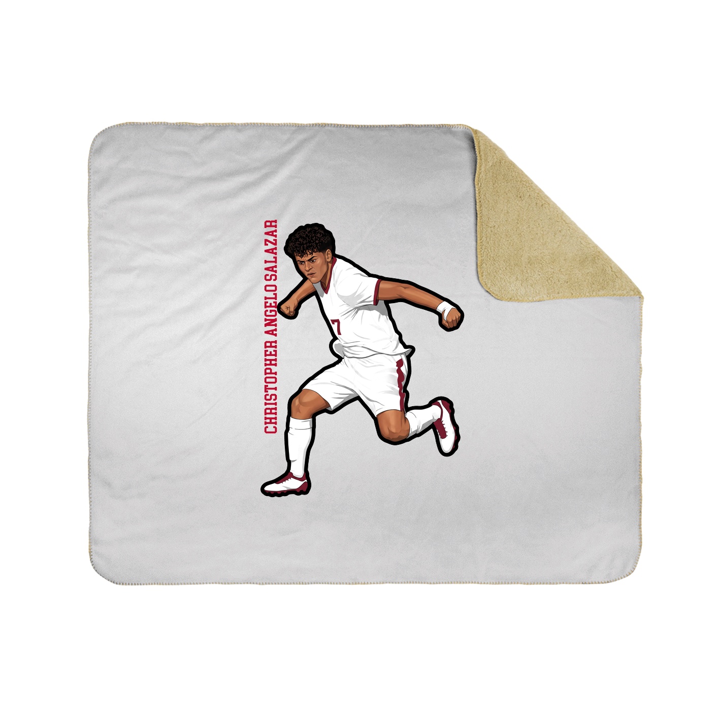 Throw Blanket — Name Vertical in White