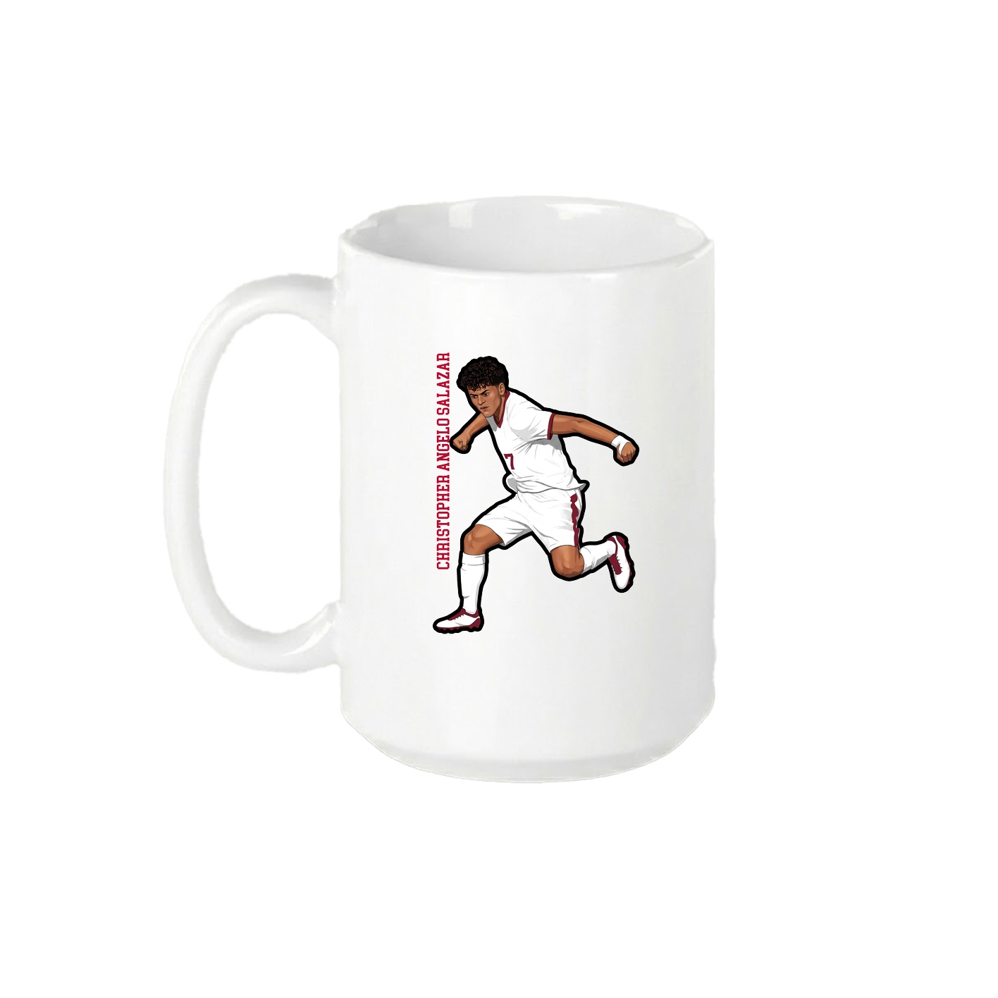 15oz Coffee Mug — Name Vertical in White