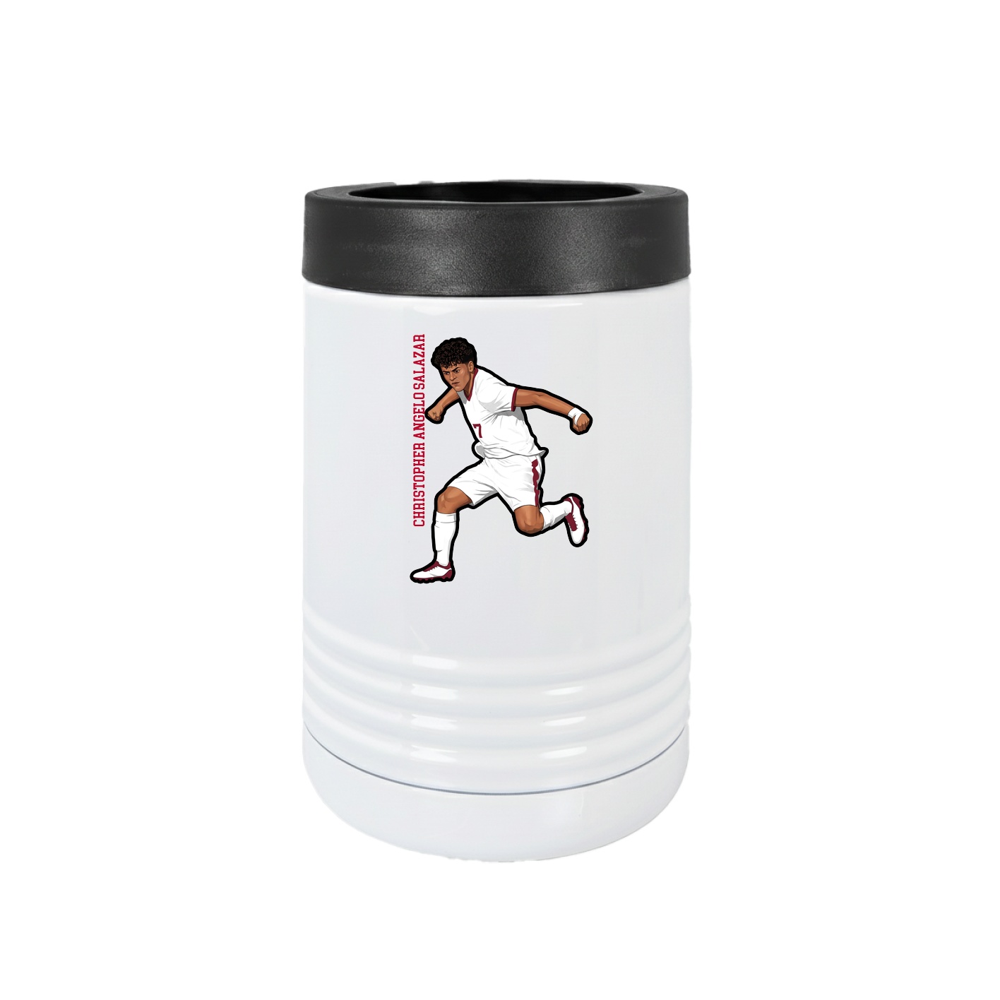 Beverage Holder — Name Vertical in White