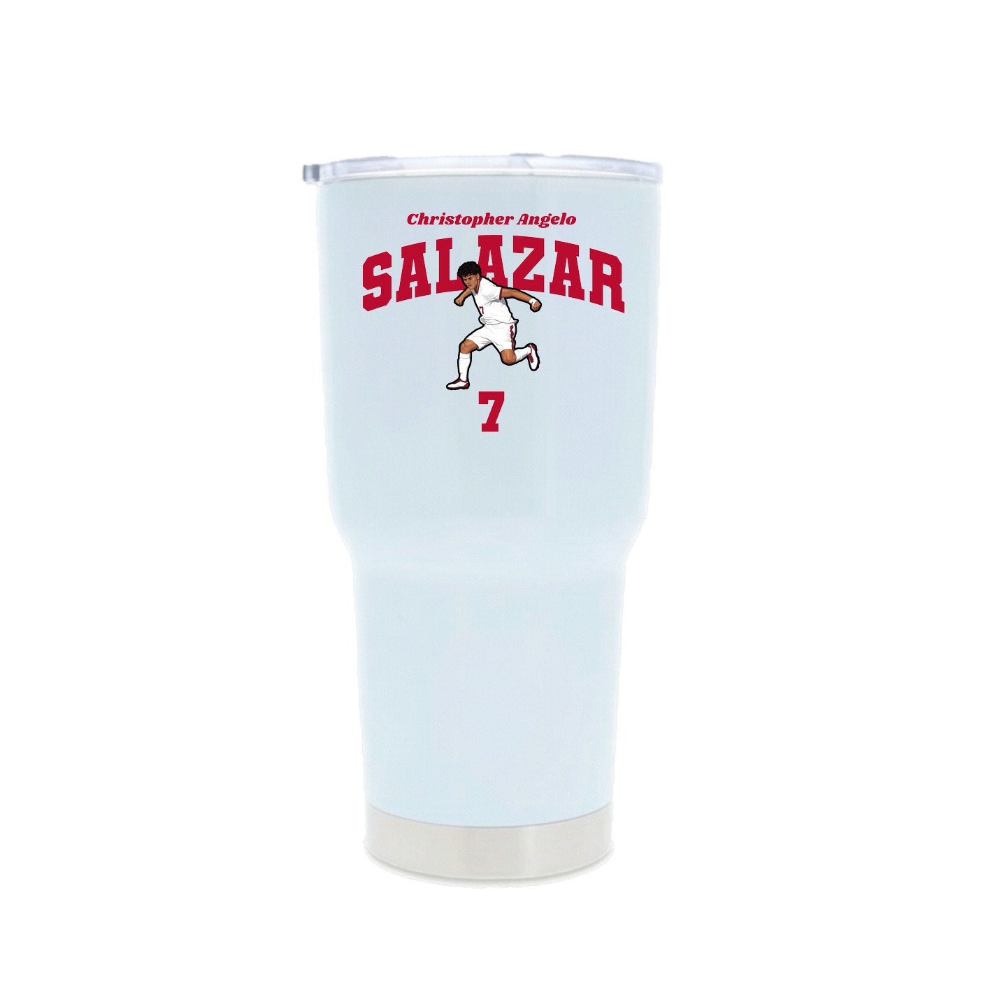 30oz Stainless Steel Tumbler — Signature Arch in White