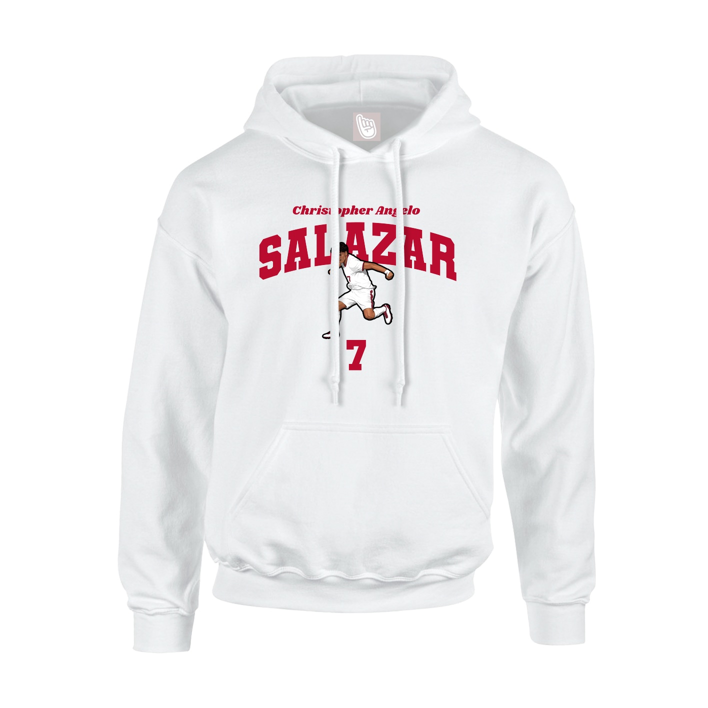 Youth Hoodie — Signature Arch in White