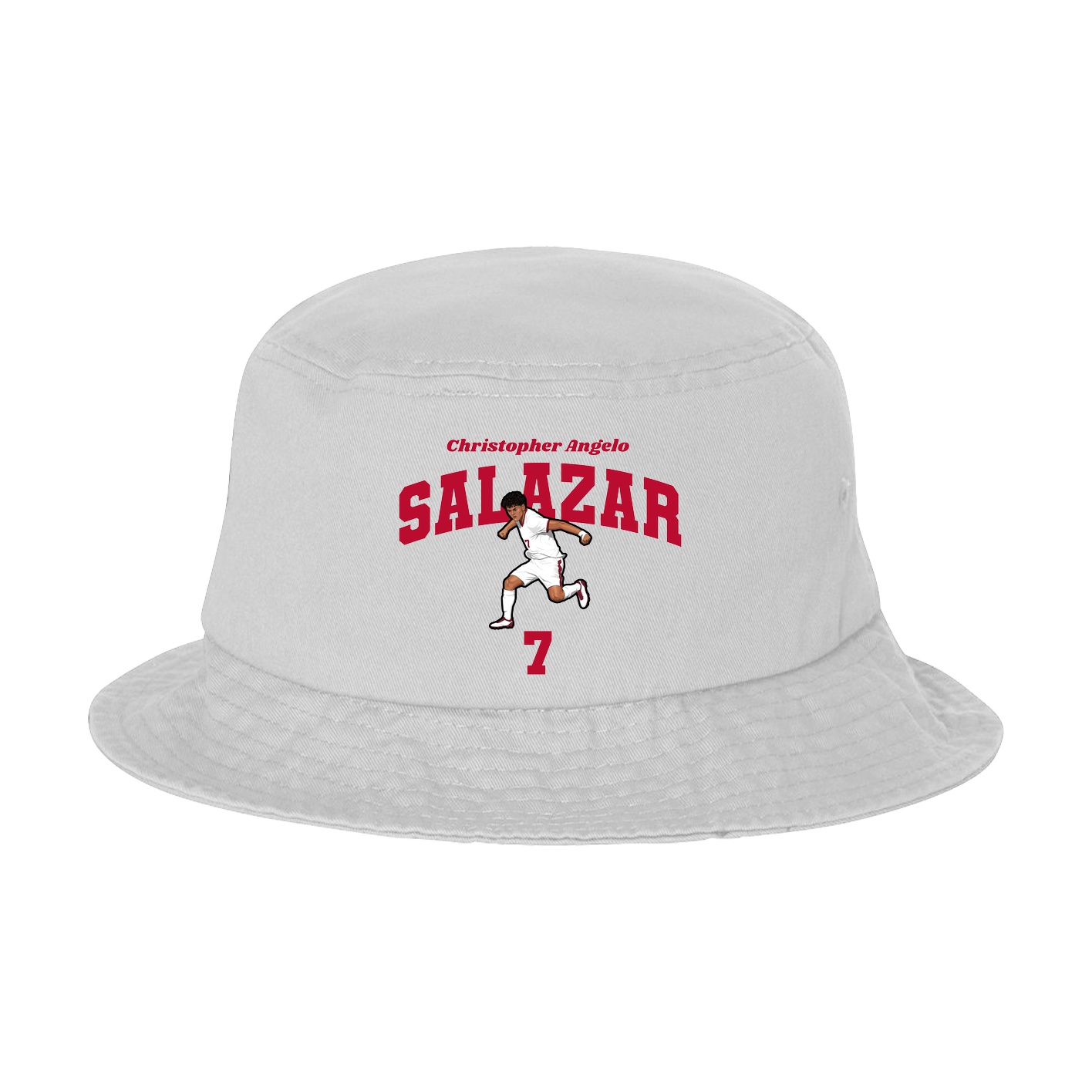 Bucket Cap — Signature Arch in White