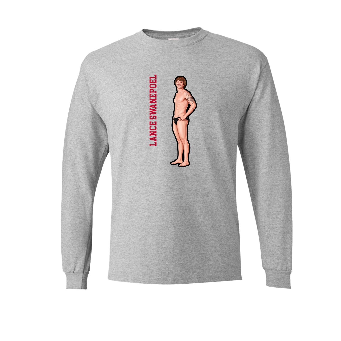Long Sleeve Tee — Name Vertical in Grey