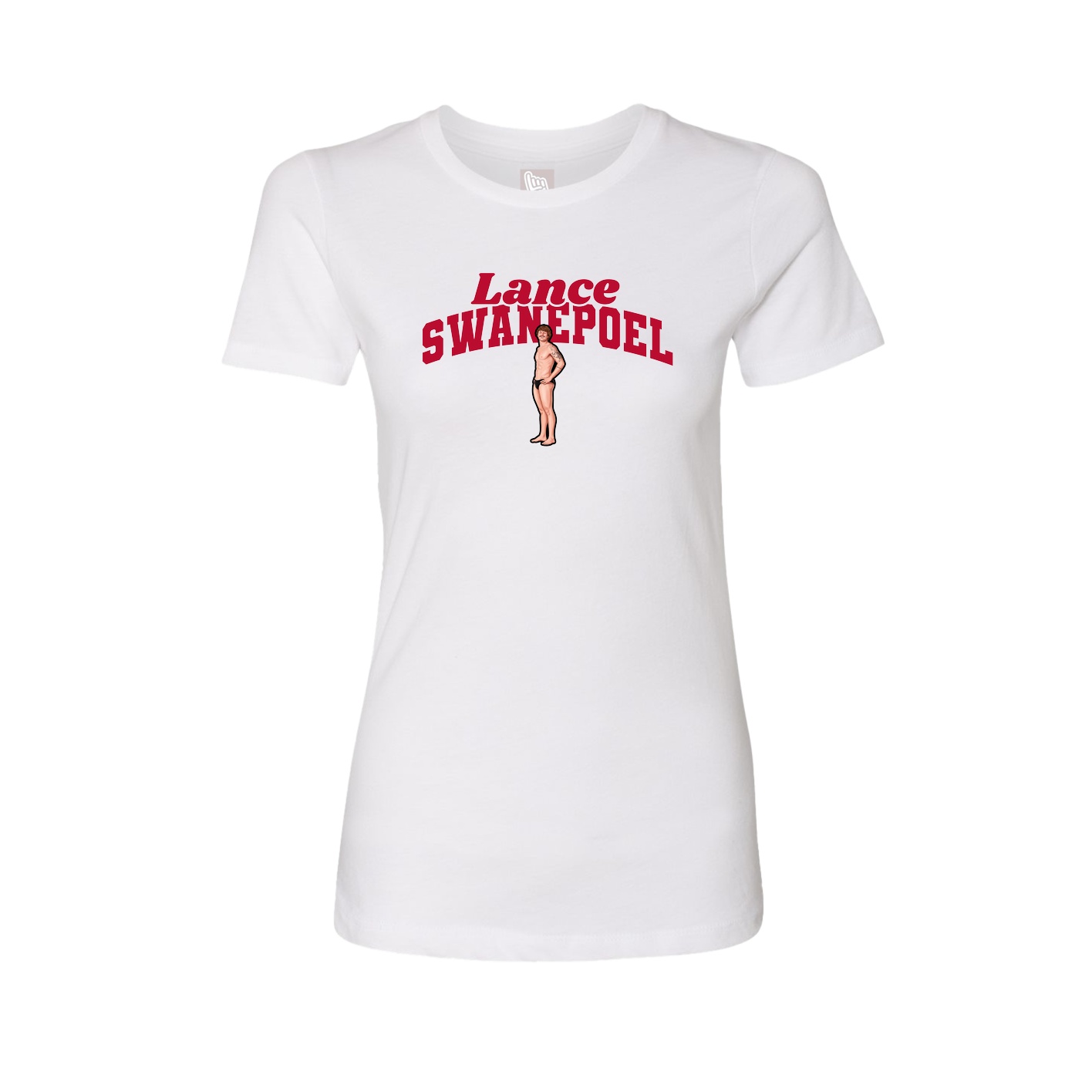 Fitted Women's Tee — Signature Arch in White