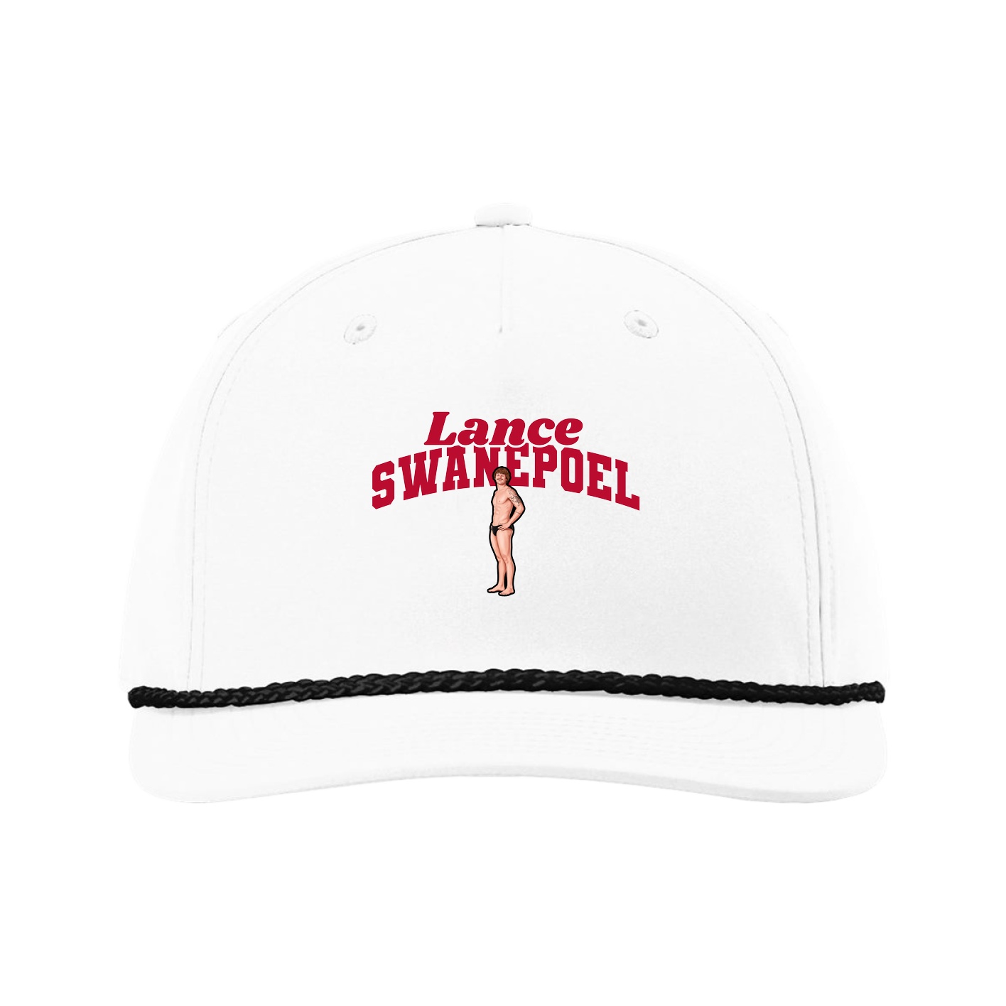 Five-Panel Classic Rope Cap — Signature Arch in White