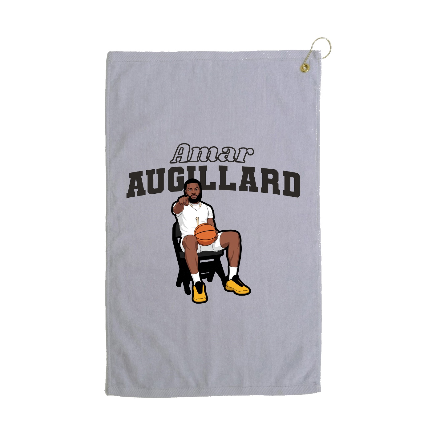 Golf Towel — Name Arch in Grey
