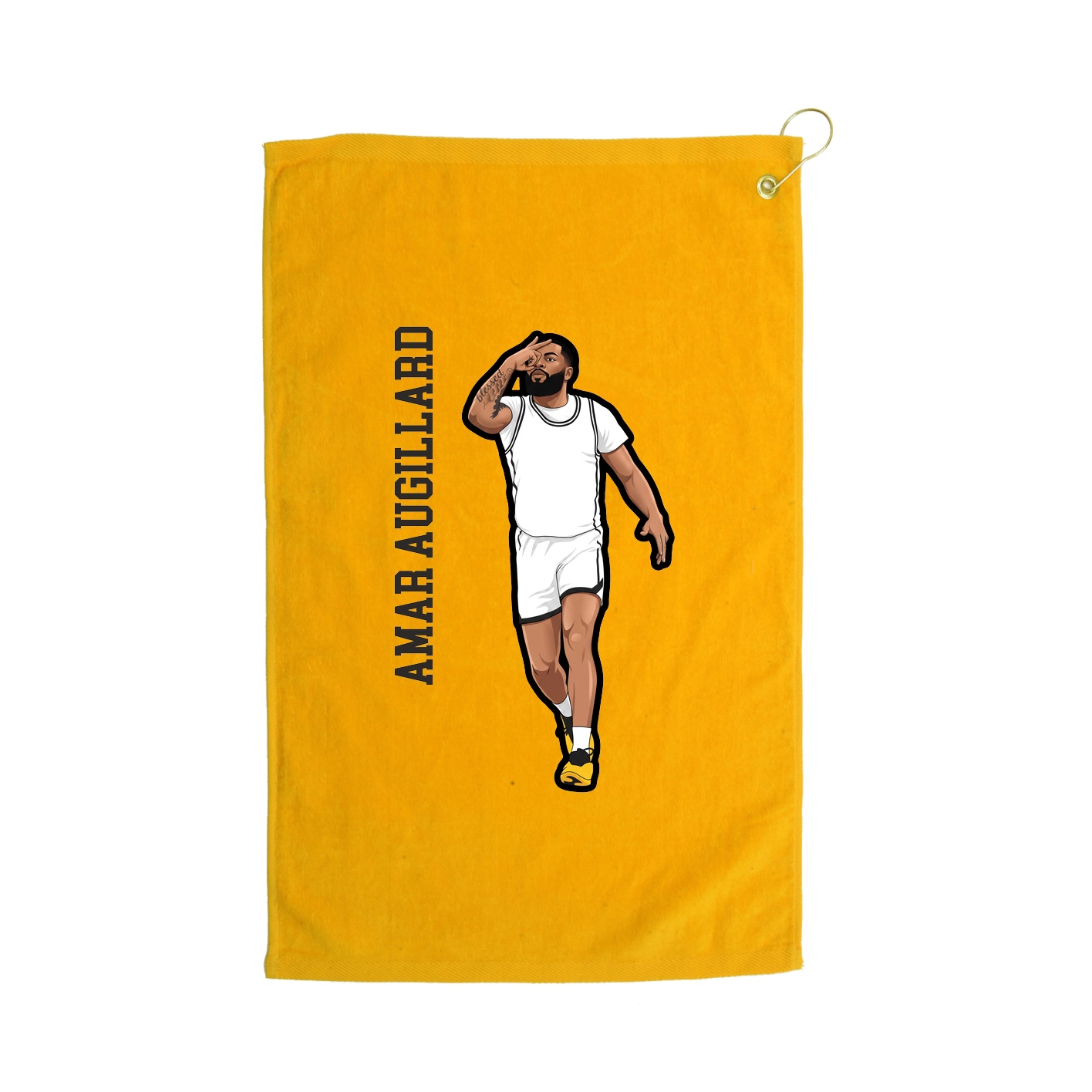 Golf Towel — Name Vertical in Gold