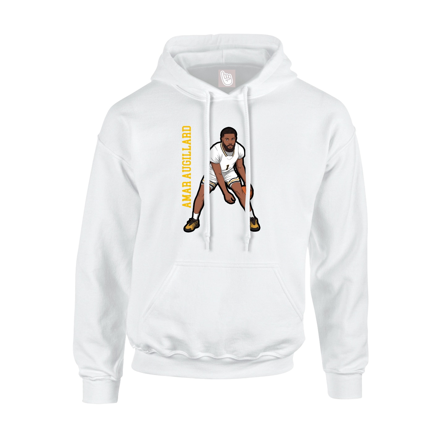 Youth Hoodie — Name Vertical in White