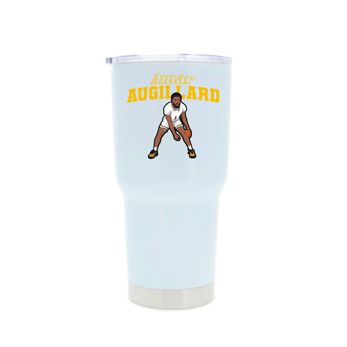 30oz Stainless Steel Tumbler — Name Arch in White