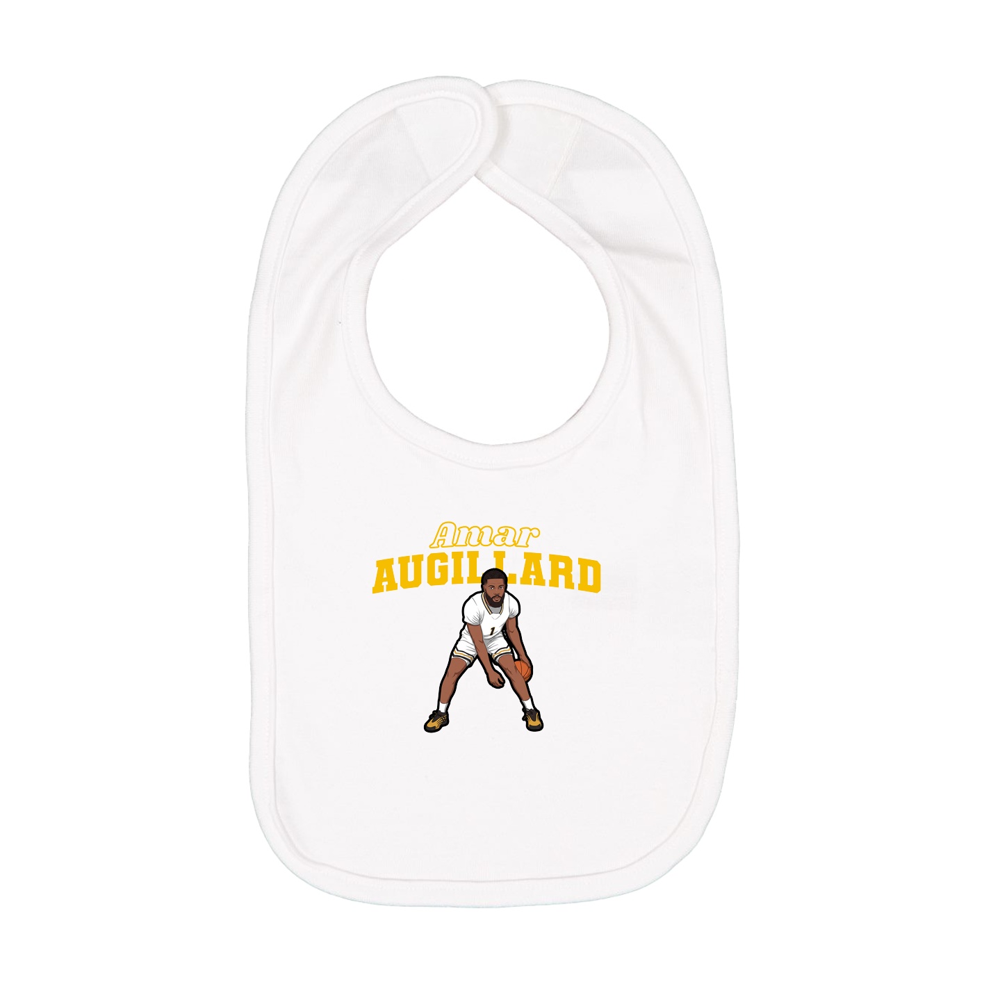 Infant Bib — Name Arch in White