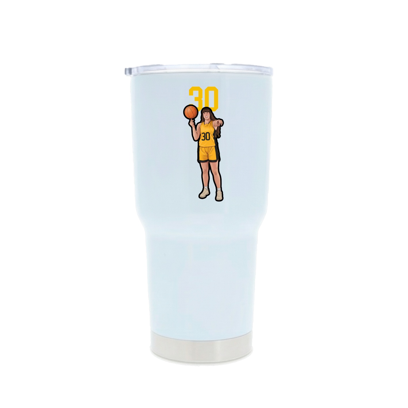 30oz Stainless Steel Tumbler — Number Top in White
