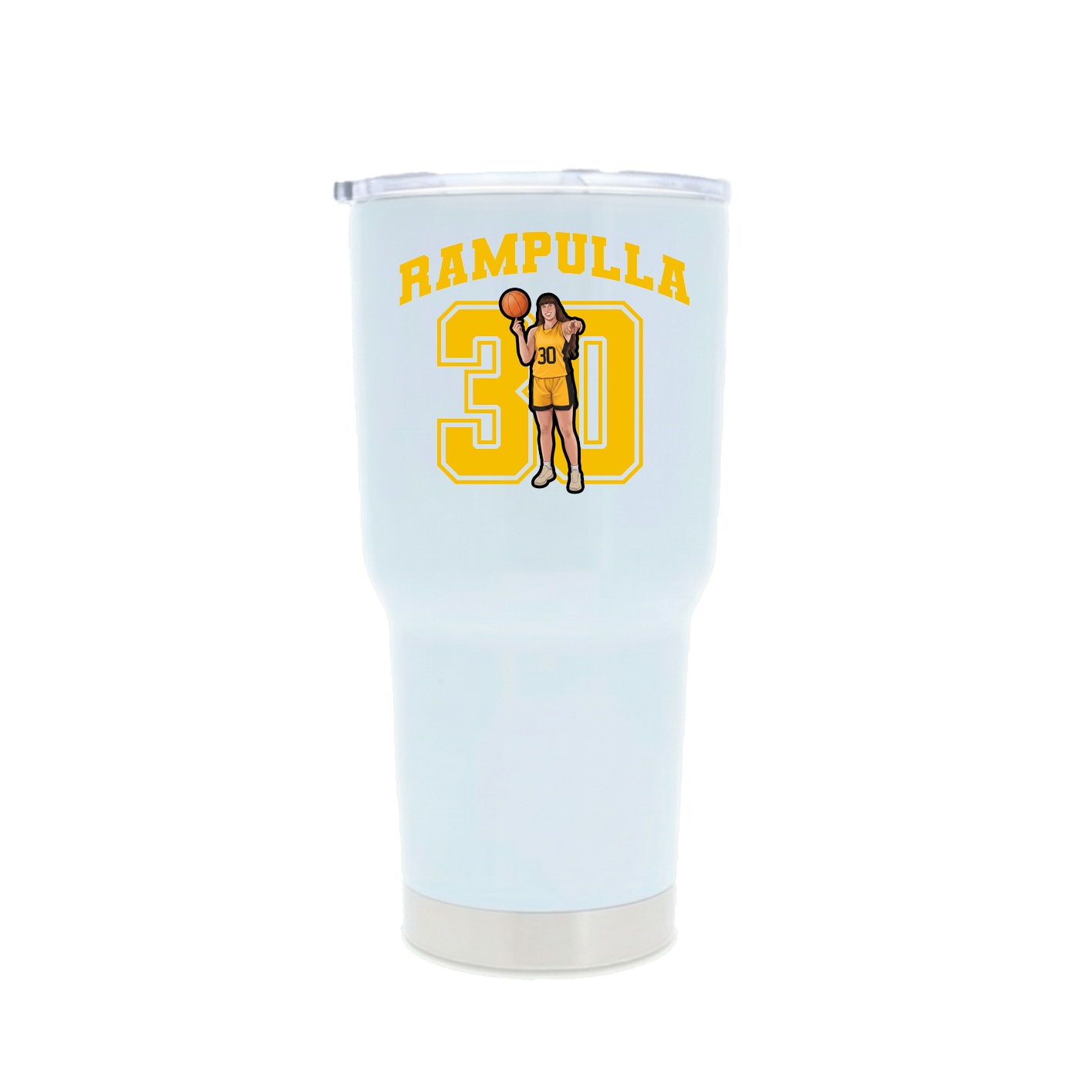 30oz Stainless Steel Tumbler — Number in White