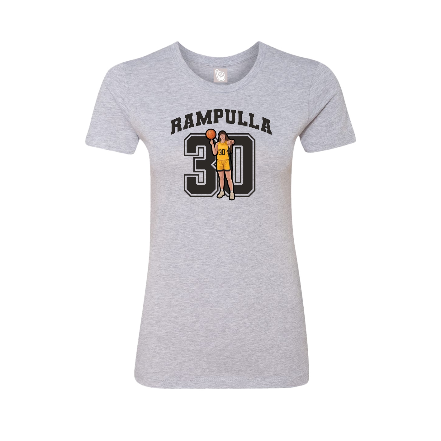 Fitted Women's Tee — Number in Grey