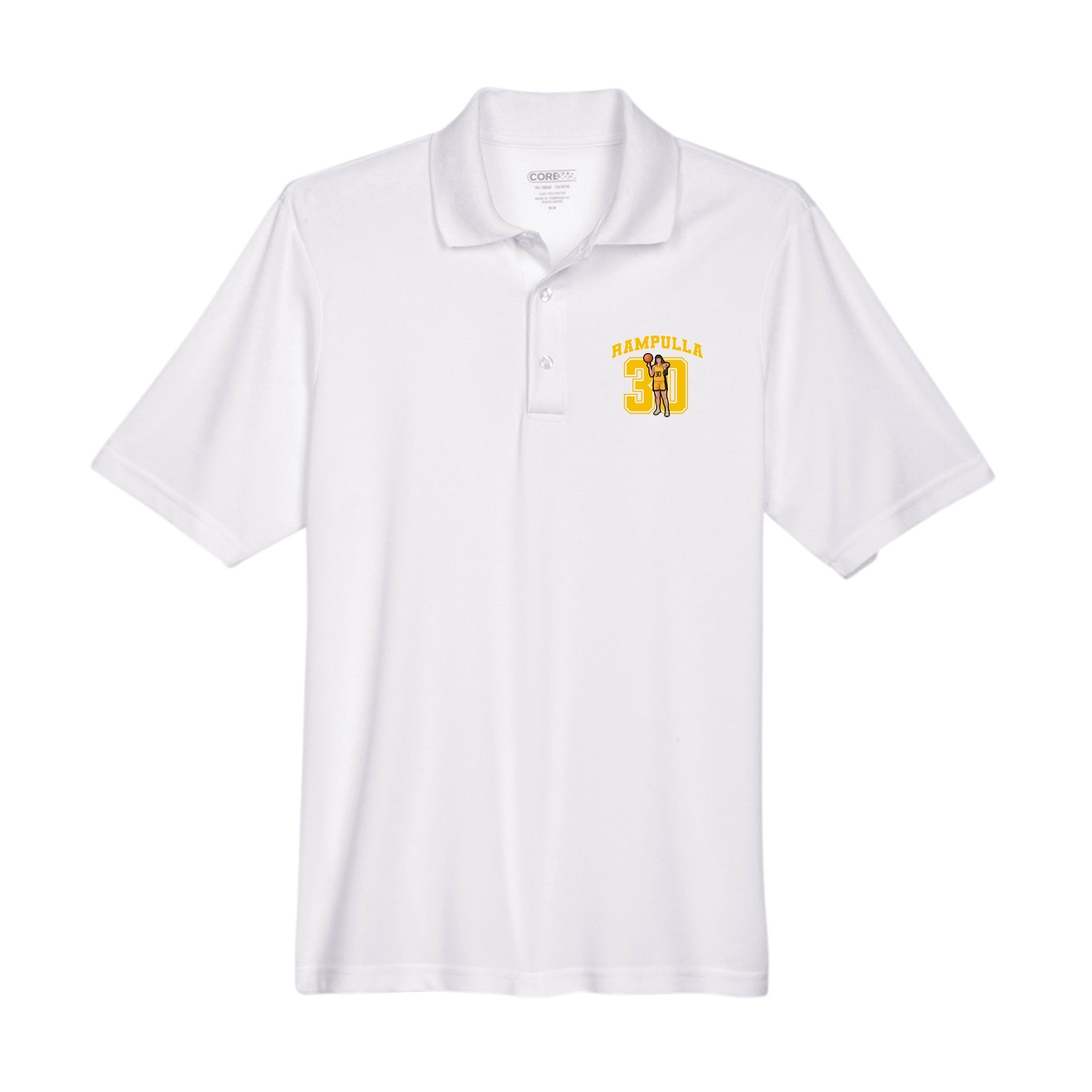 Performance Polo — Number in White
