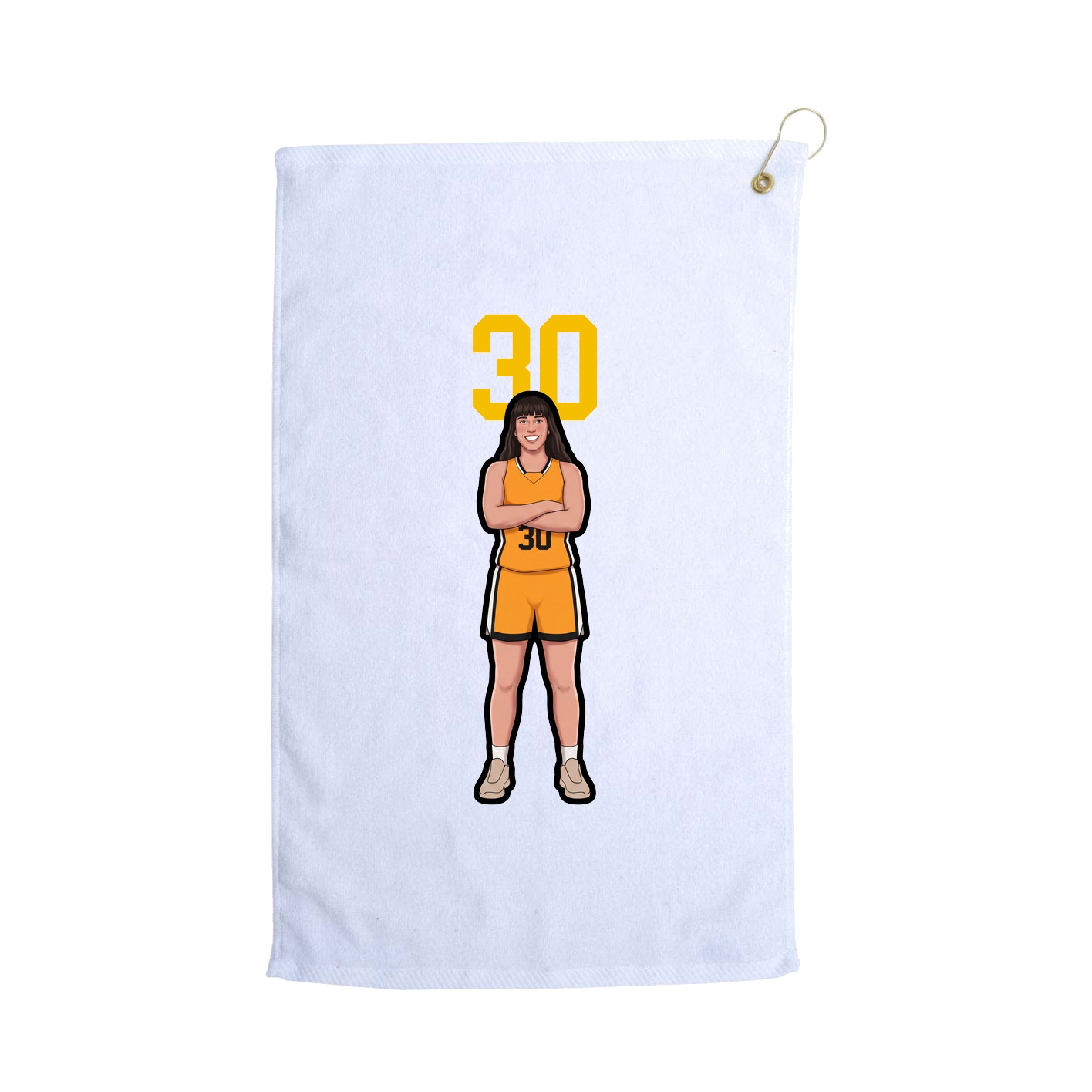 Golf Towel — Number Top in White