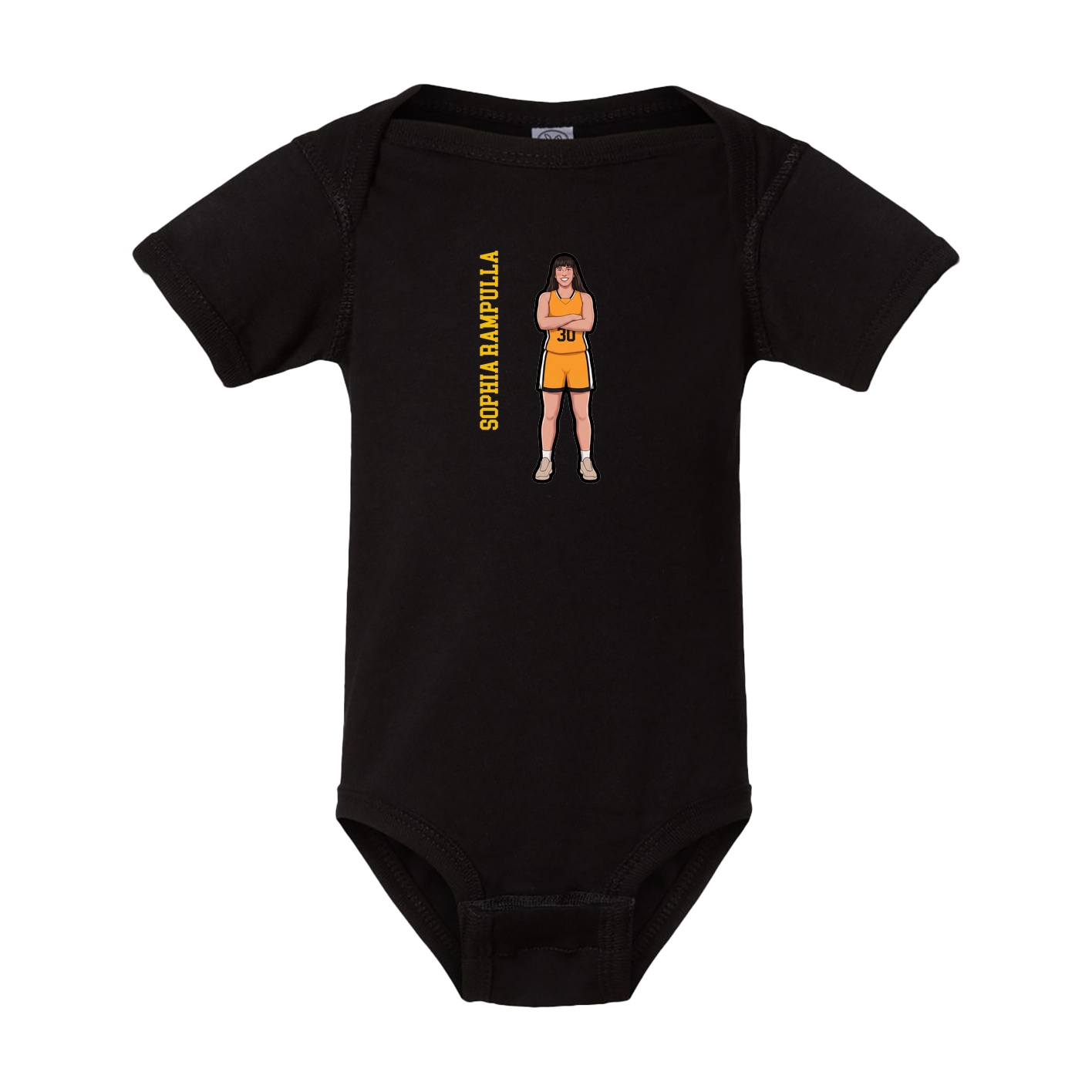 Baby Onesie — Name Vertical in Black