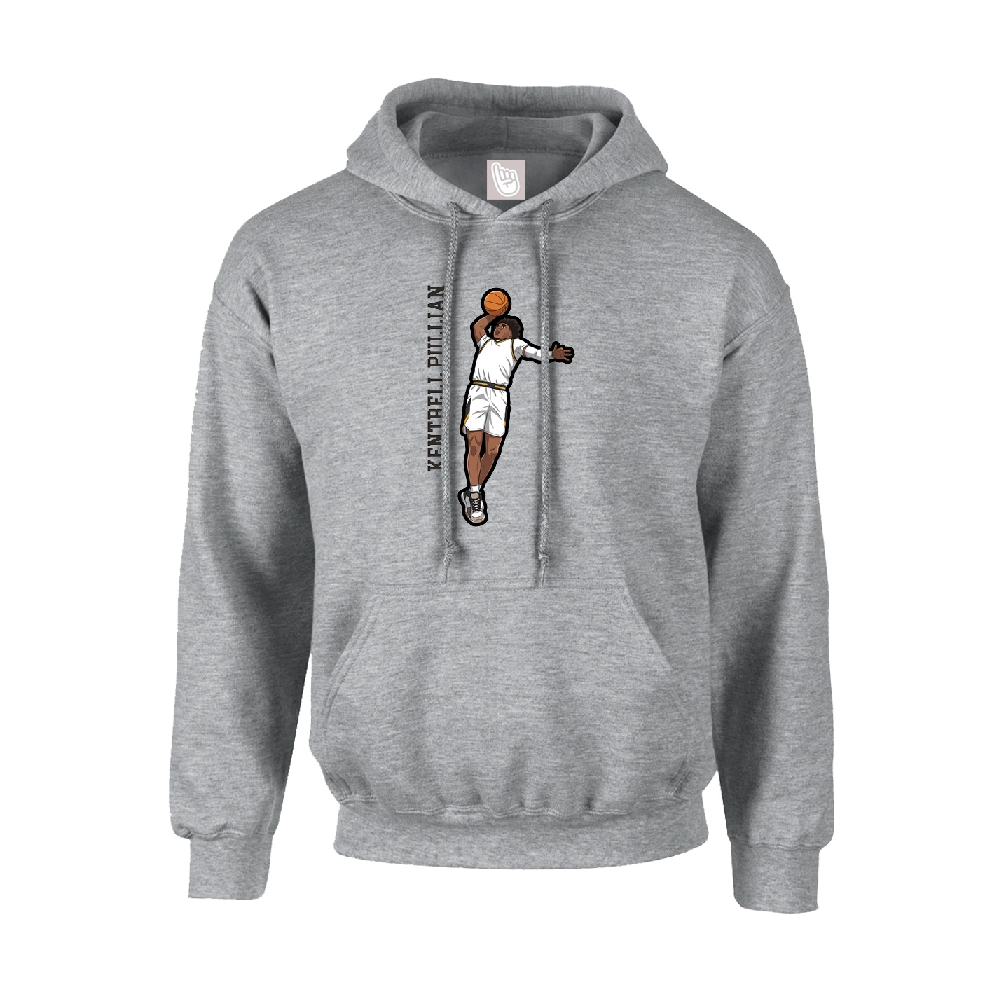 Youth Hoodie — Name Vertical in Grey