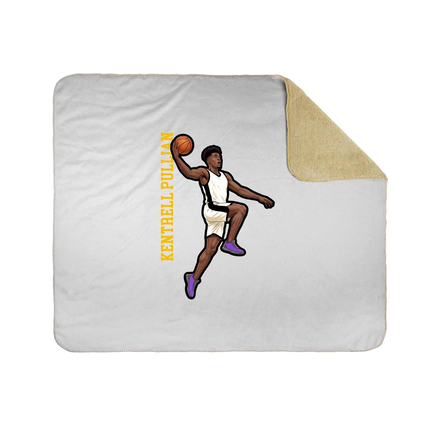 Throw Blanket — Name Vertical in White