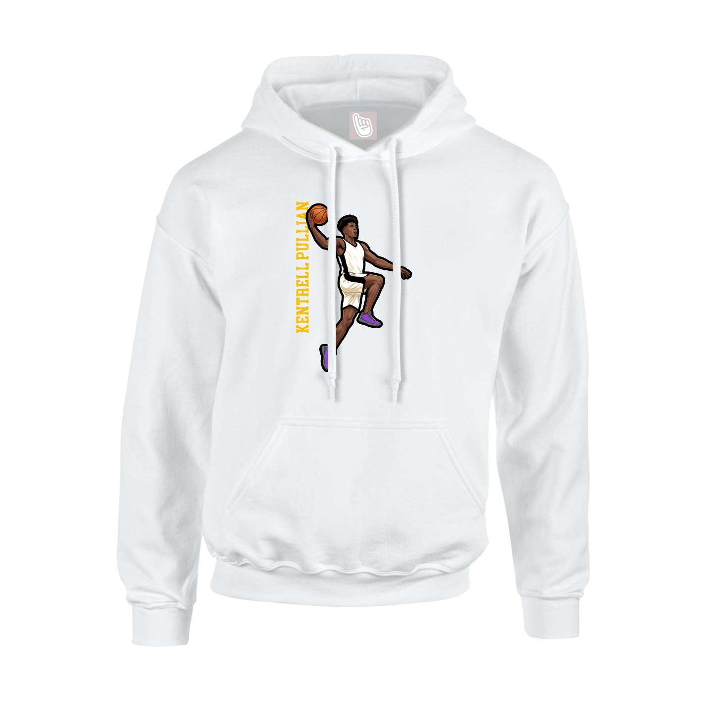Youth Hoodie — Name Vertical in White