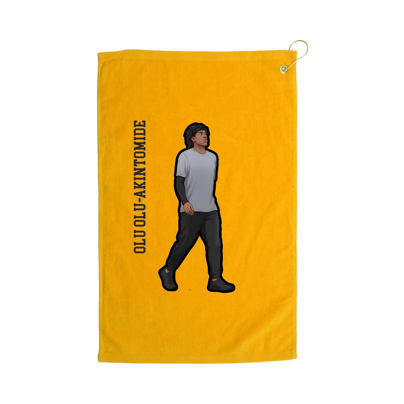 Golf Towel — Name Vertical in Gold