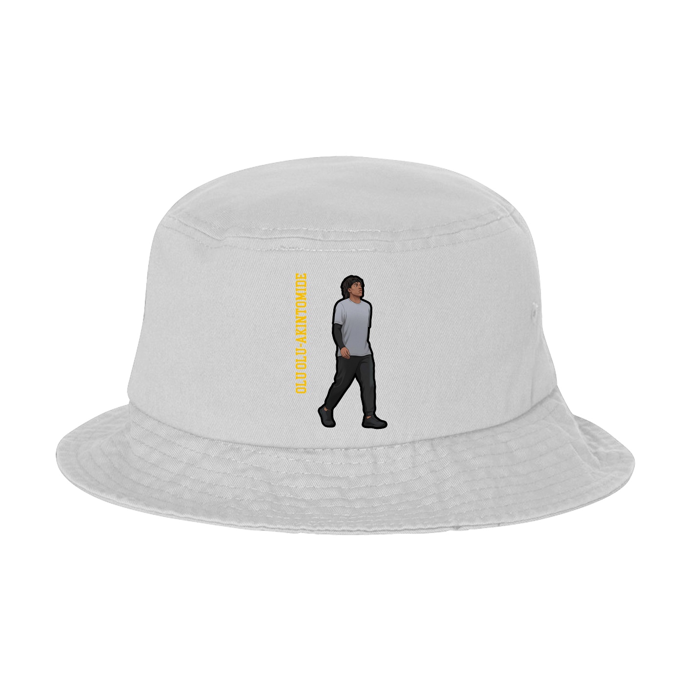 Bucket Cap — Name Vertical in White