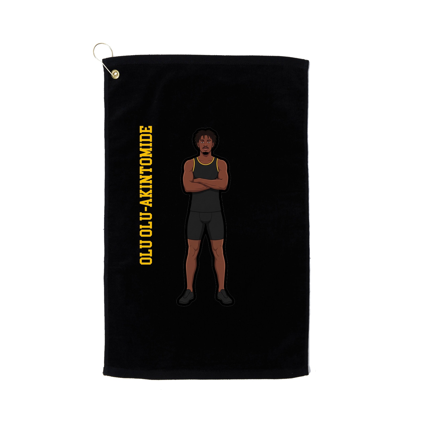Golf Towel — Name Vertical in Black