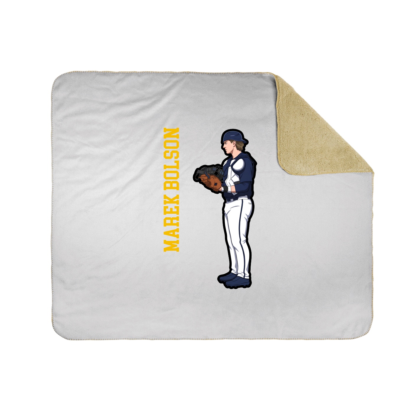 Throw Blanket — Name Vertical in White