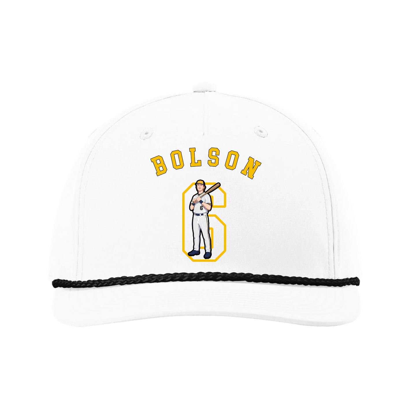 Five-Panel Classic Rope Cap — Shirsey Arch in White