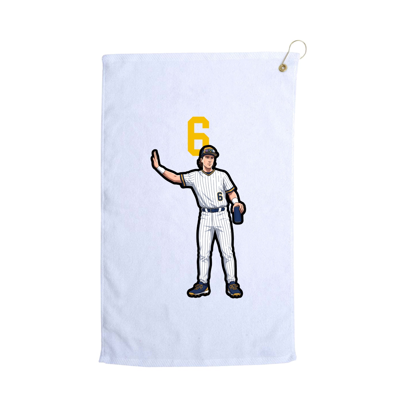 Golf Towel — Number Top in White